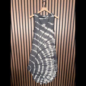 Z Supply Dress XS Womens Gray Tie Dye V Neck Sleeveless Midi Sheath